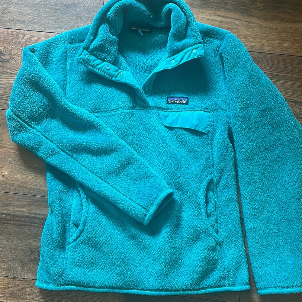 Patagonia Teal/Aqua Fleece Jacket Pullover
